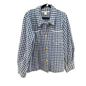 Maxi Studio blue and gold gingham jacket, women's size large